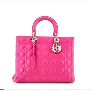Dior Fuchsia Quilted Leather Tote